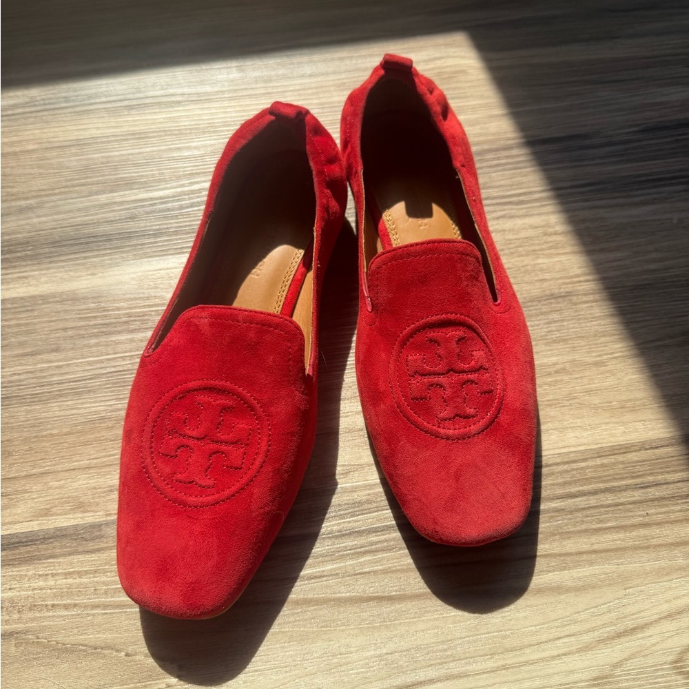 Tory Burch Red Suede Flats